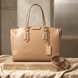 Lauren Ralph Lauren Leather Satchel- Gold Hardware - Suede Interior - Pre-loved